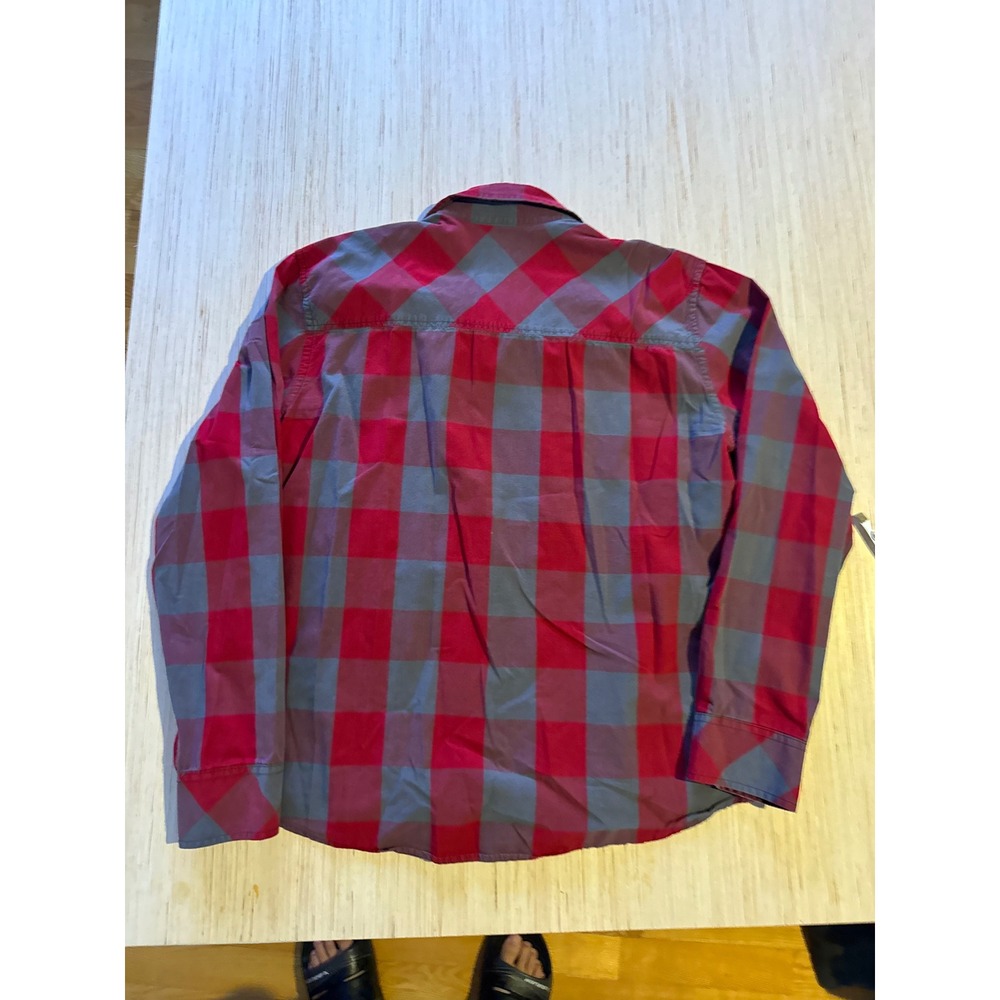 Ocean Pacific Mens Red Grey Buffalo Plaid Long Sleeve Button Down Shirt Large 28 - Picture 5 of 6